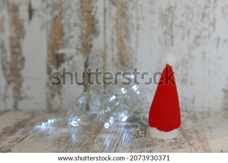 Santa Claus hat and garland