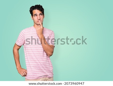 Amazed young man looking gesture