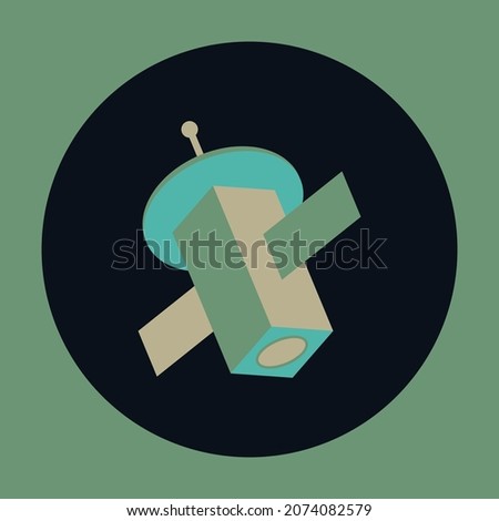 Satellite Icon in Retro and Vintage Color Style.