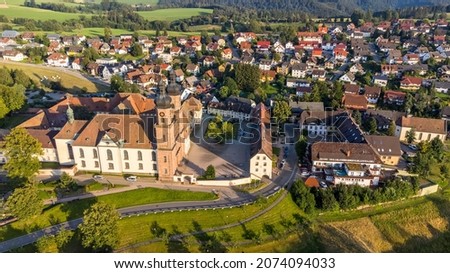 Sankt Peter in the Black Forest, Germany with the former Benedictine monastery and the parish church