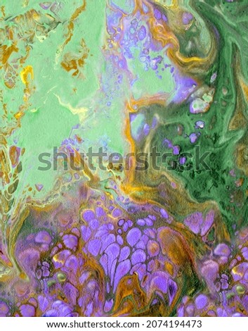 Liquid aryl. Contemporary art. Abstraction of a fairy forest, a fairy country. For banners, presentations, business cards, children's books
