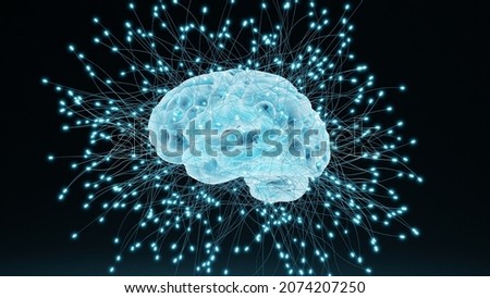 3D Rendering of Artificial Intelligence Brain