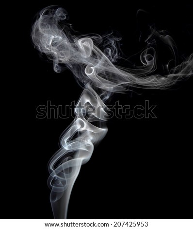 high resolution, beautiful smoke isolated on black background