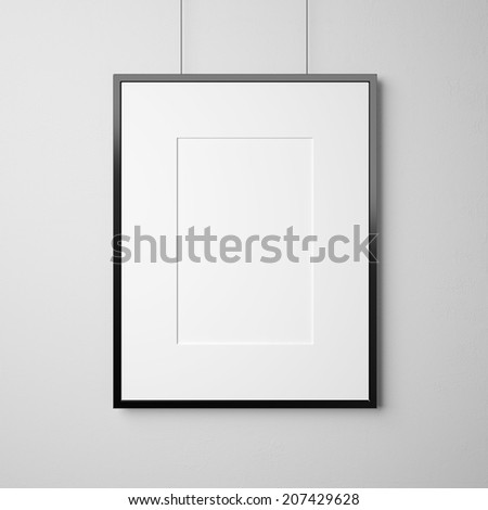 White picture frame on a wall