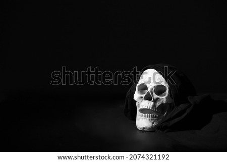 Scary grunge abstract skull wallpaper. Halloween background.