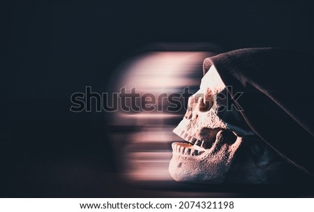 Scary grunge skull wallpaper. Halloween background.