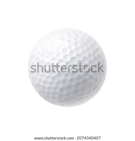 Close-up new golf ball isolated on white background. Clipping path