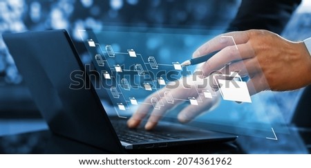 Document Management System (DMS). Automation software to archiving and efficiently manage and information files. Internet Technology Concept.

 Royalty-Free Stock Photo #2074361962