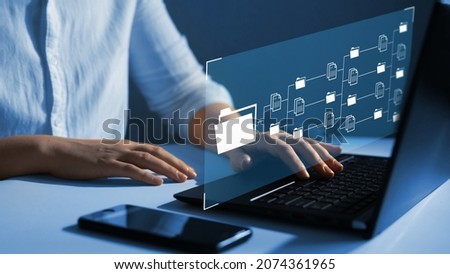 Document Management System (DMS). Automation software to archiving and efficiently manage and information files. Internet Technology Concept.

 Royalty-Free Stock Photo #2074361965