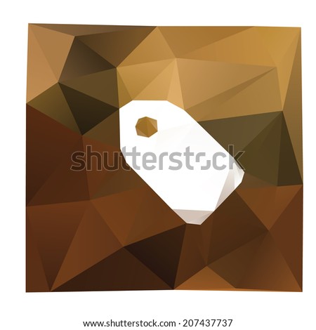 Geometrical sale tag icon, colorful polygonal background