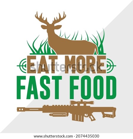 Eat More Fast Food Printable Vector Illustration
