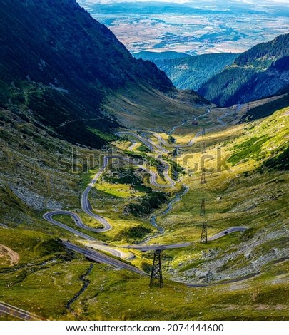 The transfaragasan road in the carpathian of romania Royalty-Free Stock Photo #2074444600