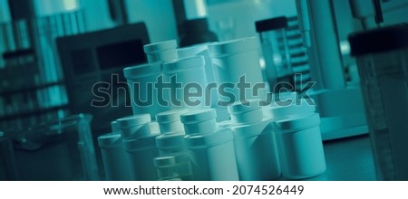 Сans with chemicals and biological samples in the laboratory Royalty-Free Stock Photo #2074526449