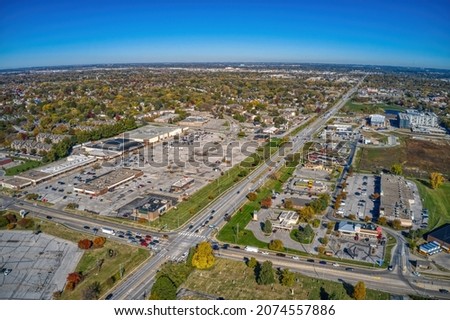 Aerial View of the Omaha Suburb of La Vista, Nebraska