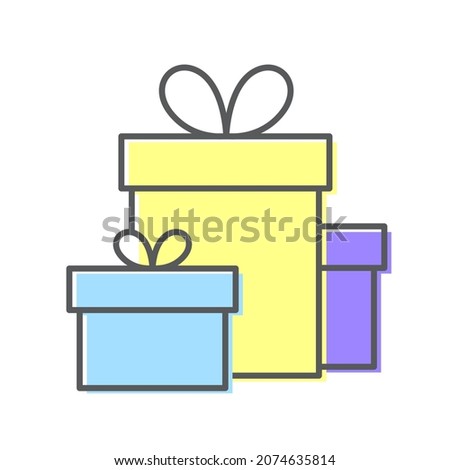 Three simple vector gift box.