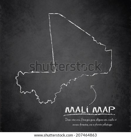 Mali map blackboard chalkboard vector