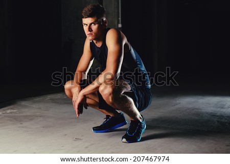 Photo of a young athlete concentrating before the race