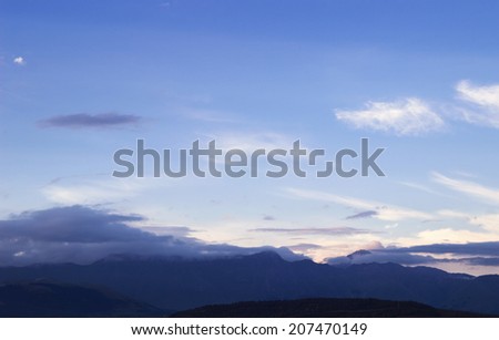 beautiful mountain landscape and cloudy sky