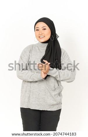 Beautiful Asian Woman Wearing Hijab Isolated On White Background