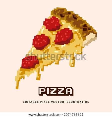 Pixel pizza creative design icon vector illustration