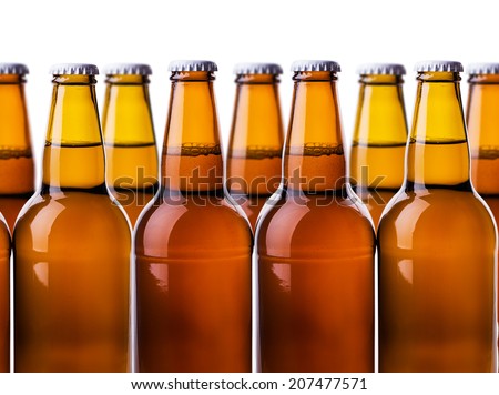 bottle of beer Isolated on white background