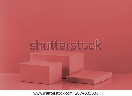 Red product display on red background