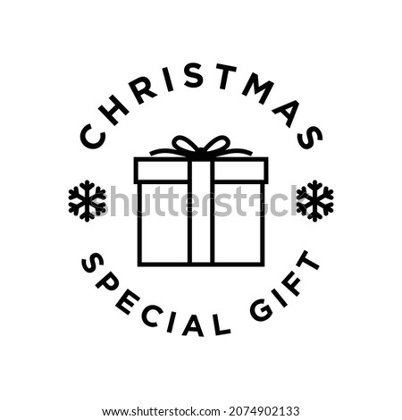 Free Christmas special gift icon badge. Label illustration for marketing, promotions or social media. editable color vector.