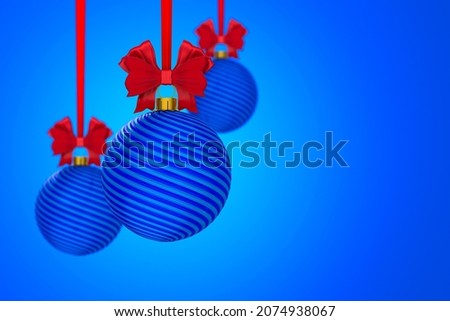 christmas ball on blue background. Isolated 3D illustration