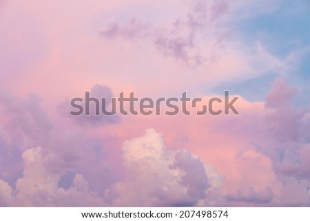 Colorful clouds on sunset sky, nature background Royalty-Free Stock Photo #207498574