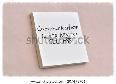 Text communication  is the key to success on the short note texture background