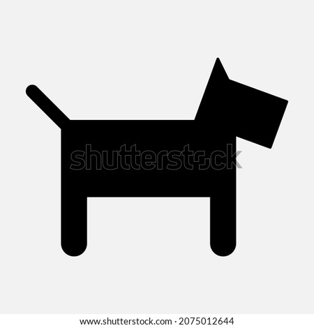 Simple dog vector icon isolated on white background
