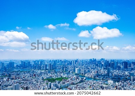 Aerial photograph of Tokyo urban area