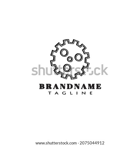 bicycle sprocket cartoon logo icon design template cute modern isolated vector illustration