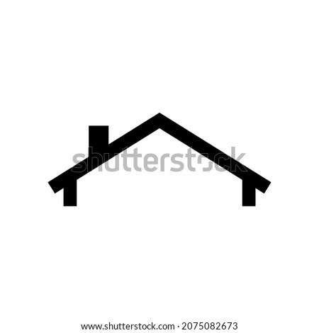 Single house roofline house icon. Clipart image isolated on white background