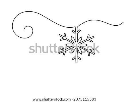 Snowflake continuous one line drawing