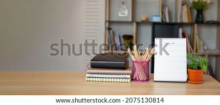 panoramic banner-Calendar reminder event Concept. Calendar for Planner and organizer to plan and reminder daily appointment , meeting agenda, schedule, timetable and management, Work online from home.