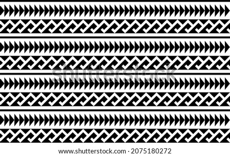 simple pattern ethnic design with black and white colors for fashion design, fabric or other products