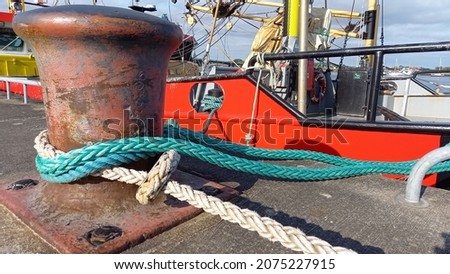 Ships and bollard, Wexford harbour Royalty-Free Stock Photo #2075227915