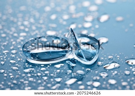 contact lenses with droplets around close up view 