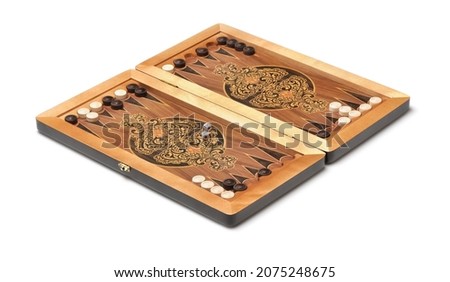 Backgammon board game isolated on white