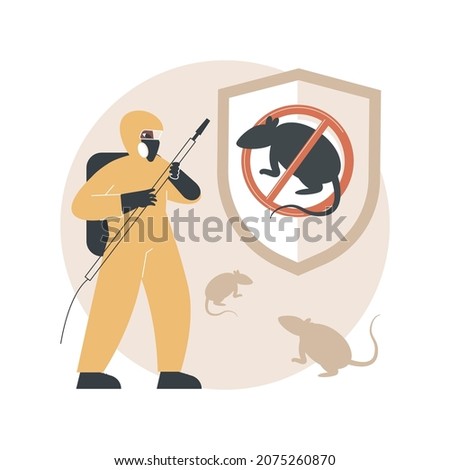 Rodents pest control service abstract concept vector illustration. Rodent control service, house proofing, rats trapping program, mice exterminator, 24 hour pest removal abstract metaphor. Royalty-Free Stock Photo #2075260870
