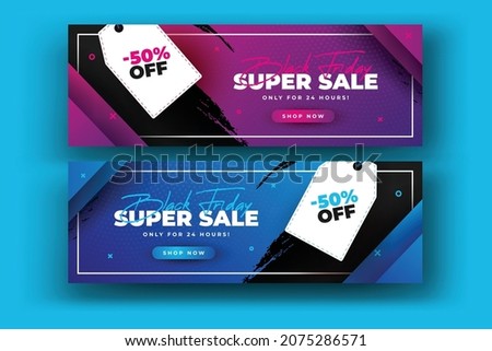super sale gradient black friday banners vector design illustration