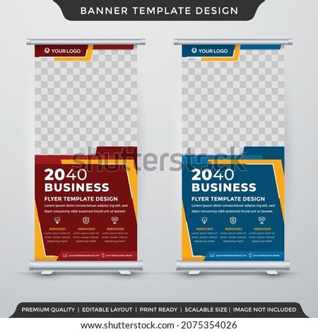 business stand banner template with creative and clean style use for product presentation display and commercial ads