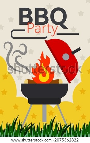 Blank invitation for barbecue party