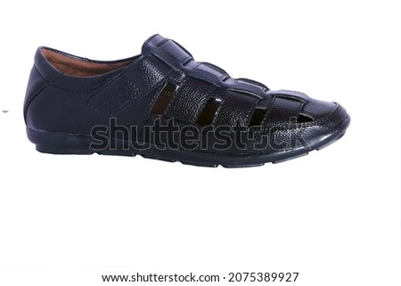 single photo leather sandal in black colour in hd
