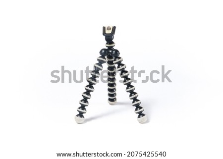 Portrait of mini gorillapod isolated on white background, wide view