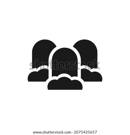 Graveyard icon with tombstone. Cemetery Place Symbol for Location Plan Vector