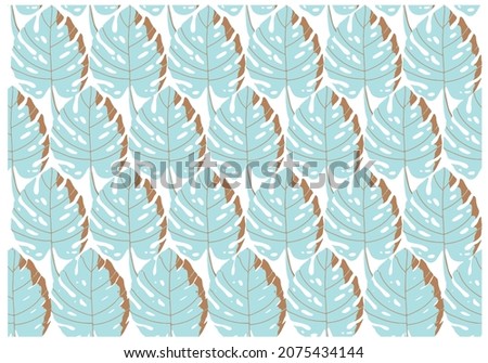 tropical leaf seamless pattern, white background, vector and textile.