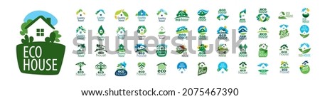 A set of vector Country House logos on a white background