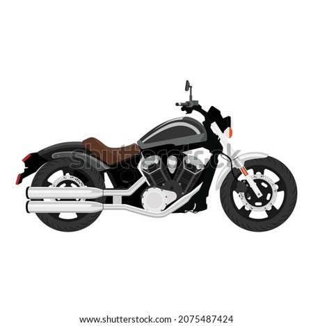 Vector motorcycle cruiser isolated on white background. Vector